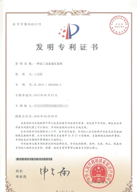 Patent Certificates