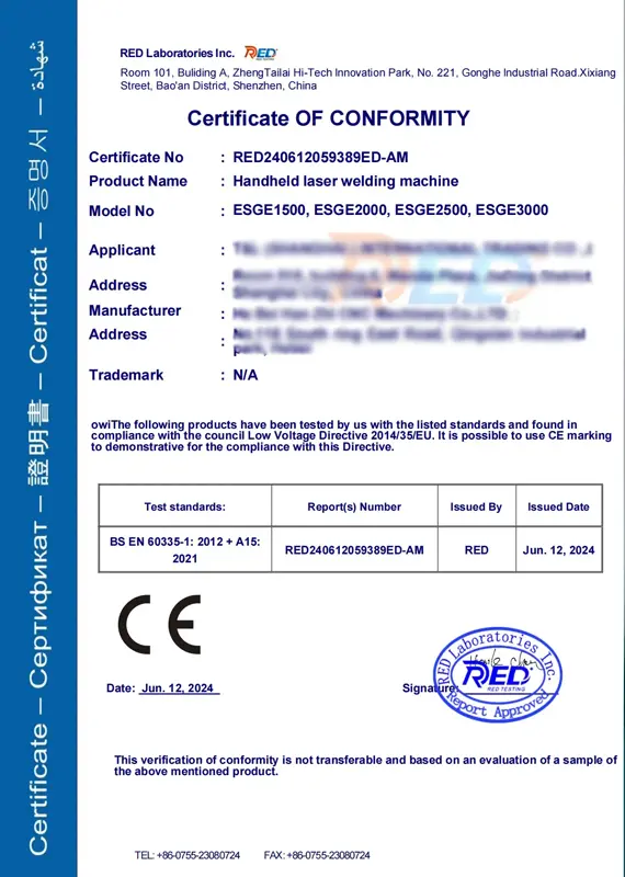Product and Factory Certificates
