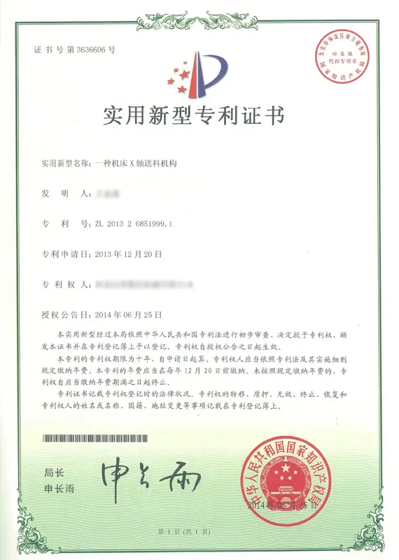 Patent Certificates