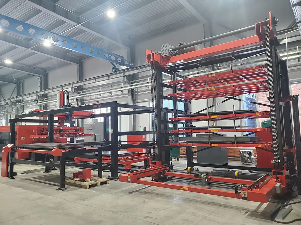 laser cutting machine installation, auto loading & unloading device